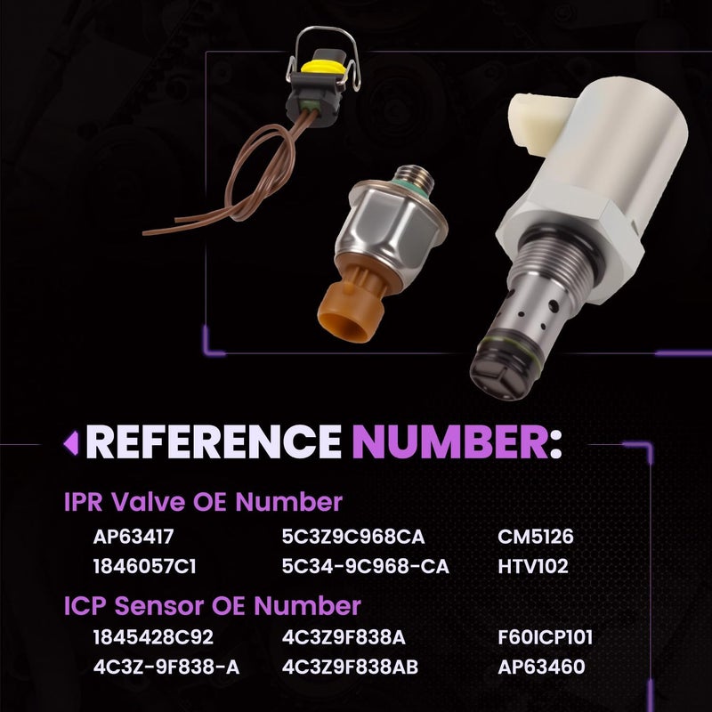 Pnkauto 6.0 IPR Valve Injector Pressure Regulator and ICP Control Sensor Kit Compatible with 2005-2007 F250 F350 F450 F550 Super Duty, 2005-2010 E350 E450, Replace 5C3Z9C968CA, 4C3Z9F838A - Image 3